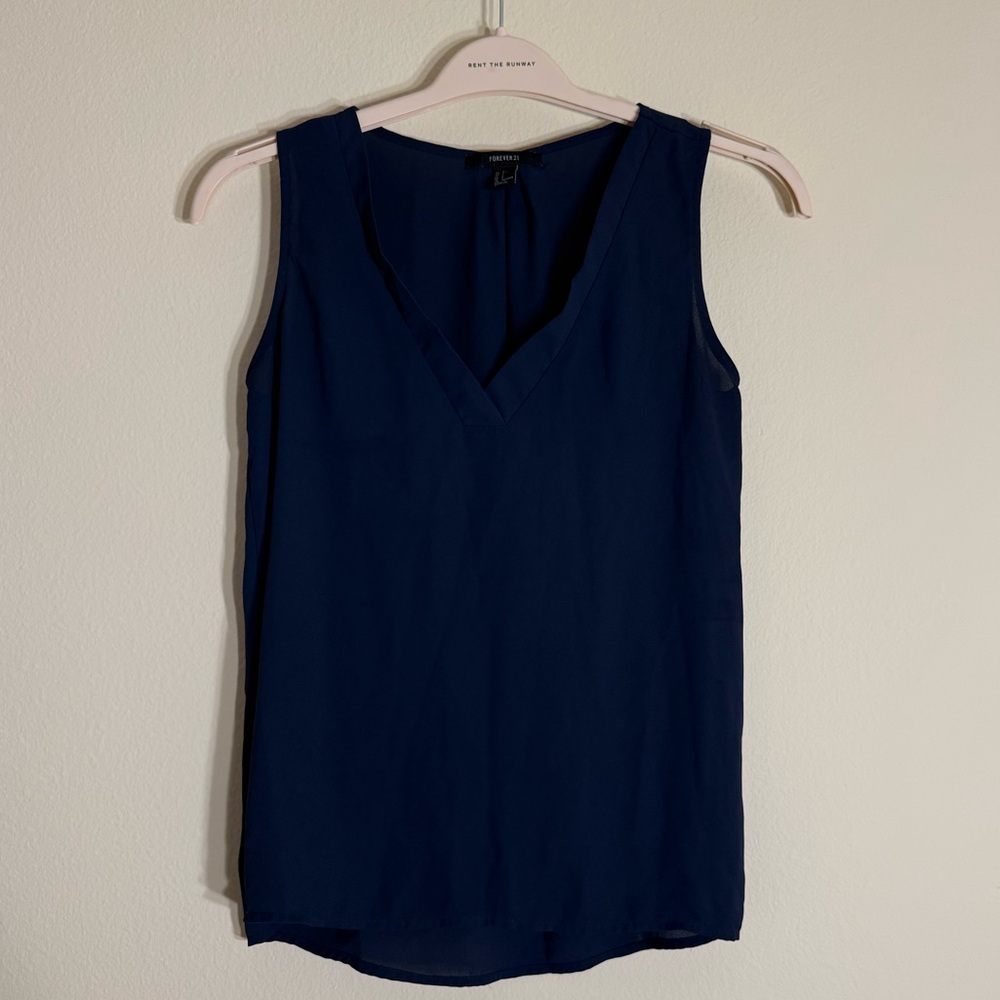Navy Sleeveless Top